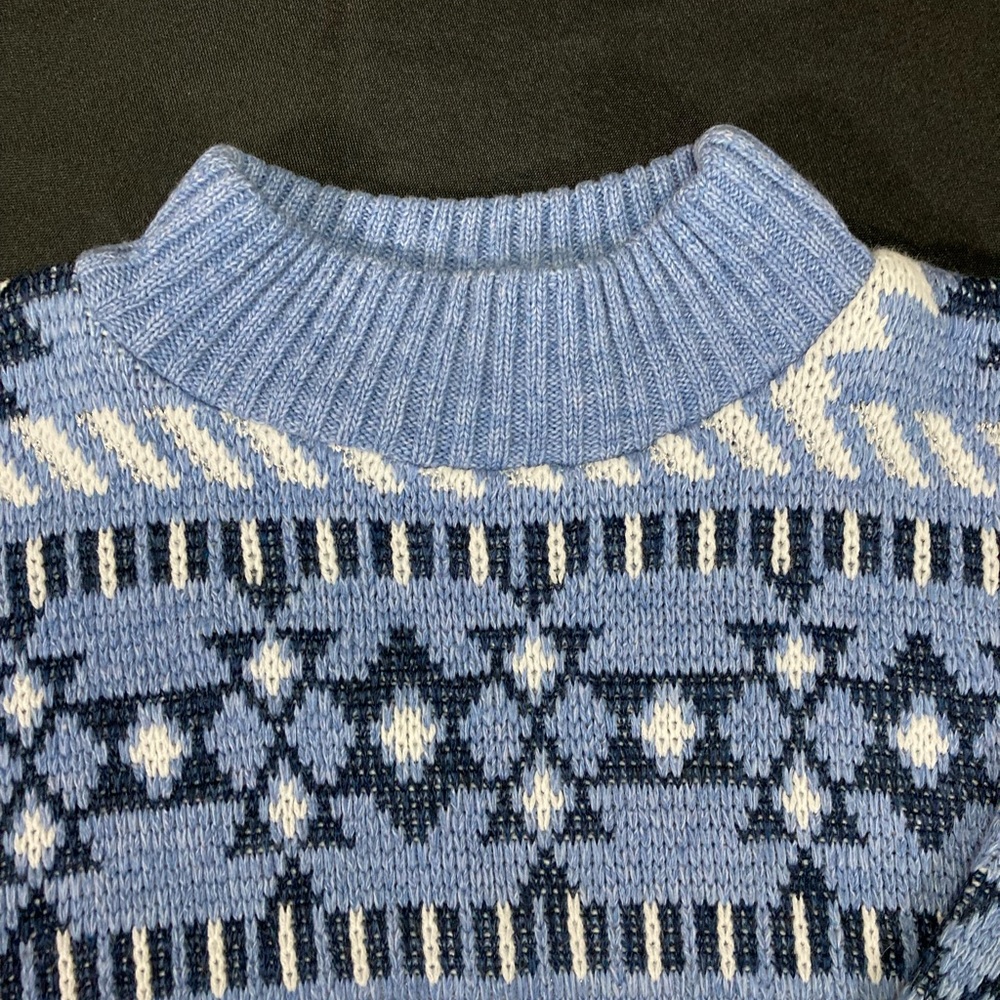 Dana Scott Women’s Blue Vintage Cozy Winter Snowflake Sweater Sz S - Picture 7 of 9